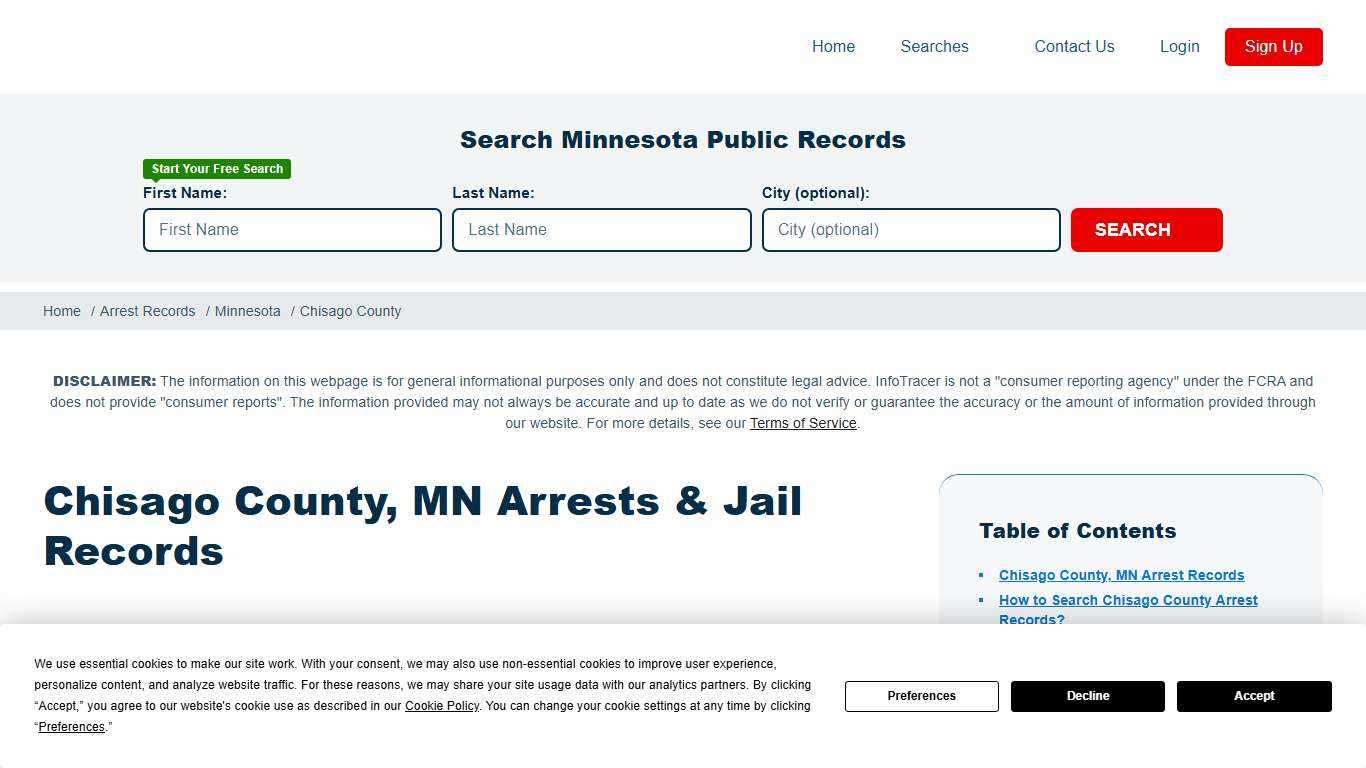 Chisago County, MN Arrests & Jail Records