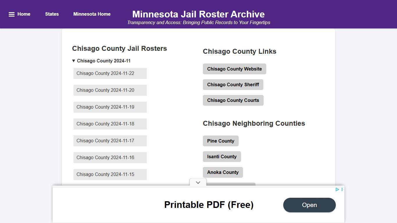Chisago County - Minnesota Jail Rosters